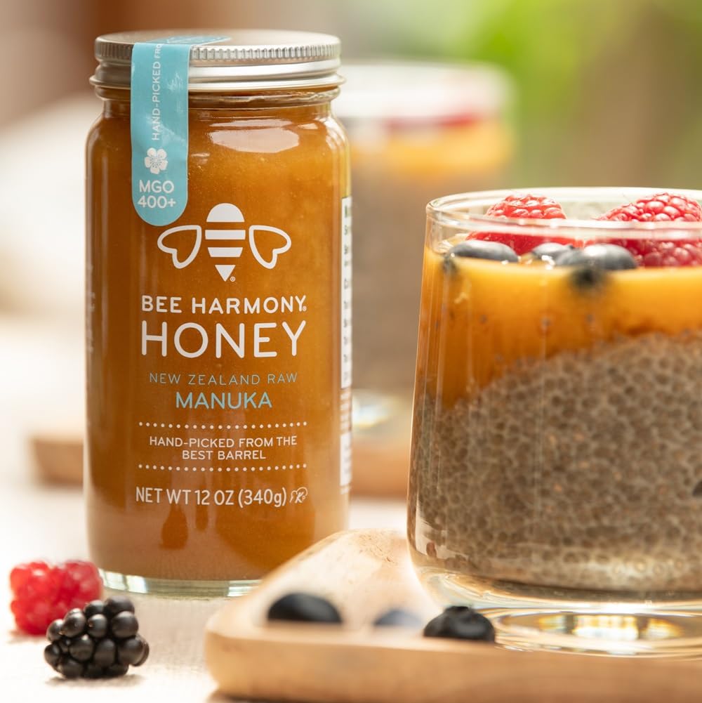 Bee Harmony Raw Manuka Honey, 400+ MGO, New Zealand, 12 OZ - Medaid International