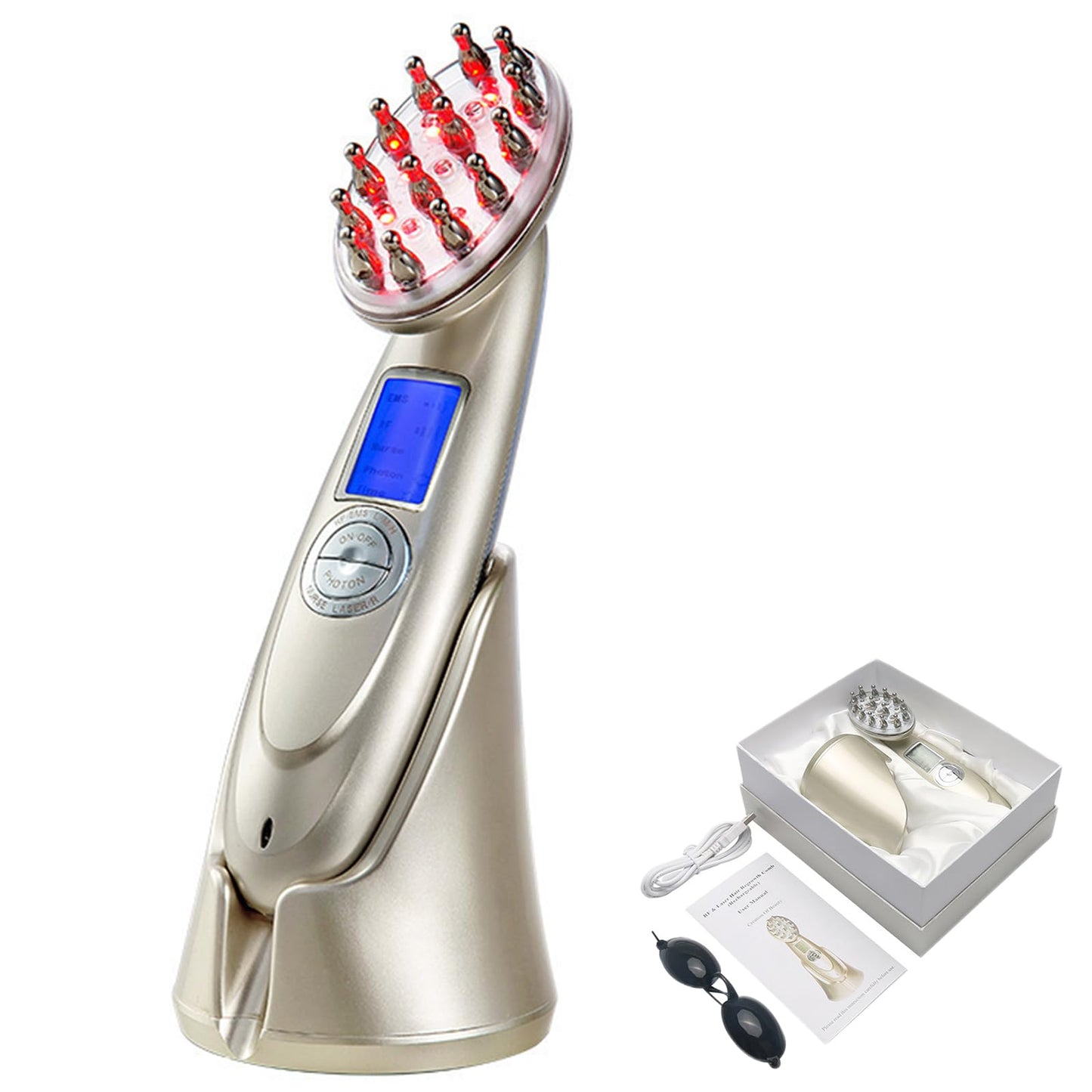 Alments Hairrevive - Portable Rechargeable Alments Hair Revive Brush, Scalp Care Massager, Heal Damaged Roots & Scalp, Stimulating Hair Growth for Women & Men, Compact & Easy to Use - Medaid International