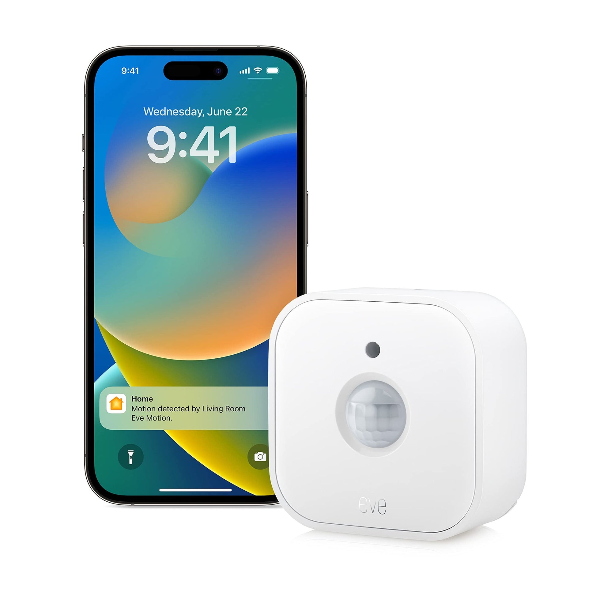 Eve Eve Motion (Matter) White Motion Detector, IPX3 Water Resistance, Light Sensor, 9 m Detection Range, Battery Powered, Matter-enabled, Thread-enabled - Medaid International