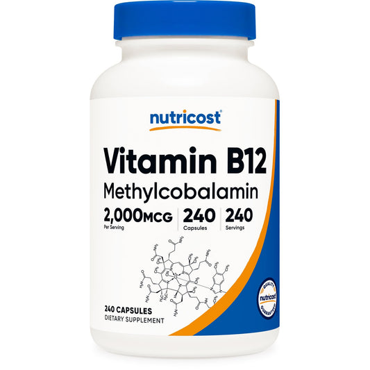 Nutricost Vitamin B12 (Methylcobalamin) 2000mcg, 240 Capsules - Vegetarian Caps, Non-GMO, Gluten Free B12 Supplement - Medaid International