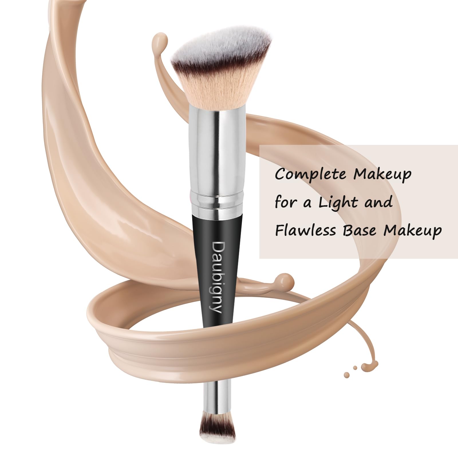 Daubigny Makeup Brushes Dual-ended Foundation Brush Concealer Brush Perfect for Any Look Premium Luxe Hair Rounded Taperd Flawless Brush Ideal for Liquid, Cream, Powder,Blending,Concealer(Angled) - Medaid International
