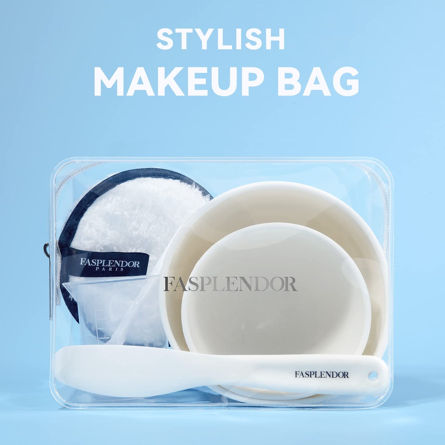 Face Mask Mixing Bowl Set with Silicone Facial Bowls, Brushes, Spatula, Measuring Cup + Scoop, Reusable Makeup Pad, Stylish Makeup Bag, 8 in 1 Esthetician Tool Kit, SPA Quality - Medaid International