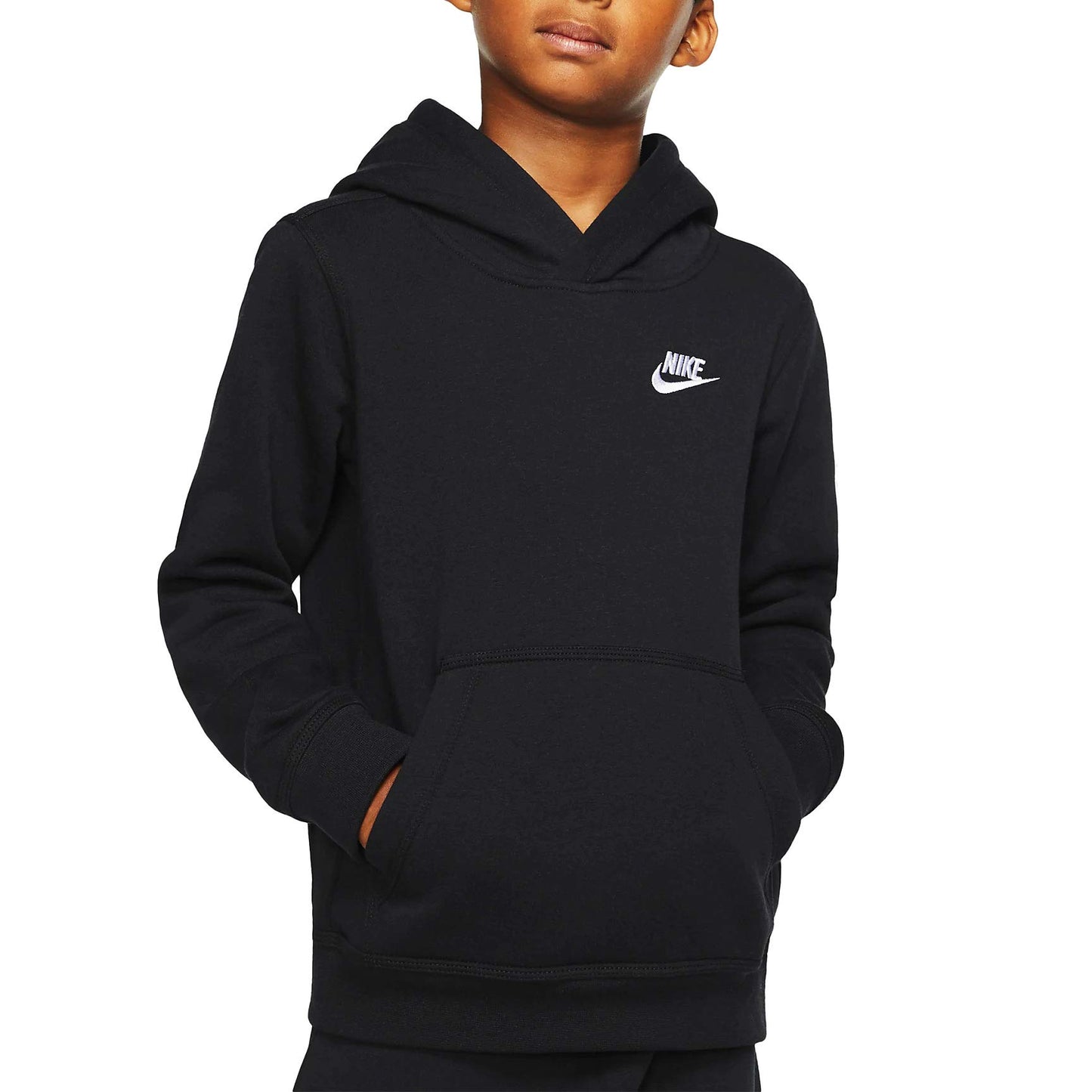 NIKE Boy's Nsw Pull Over Hoodie Club, Black/White, Large - Medaid International