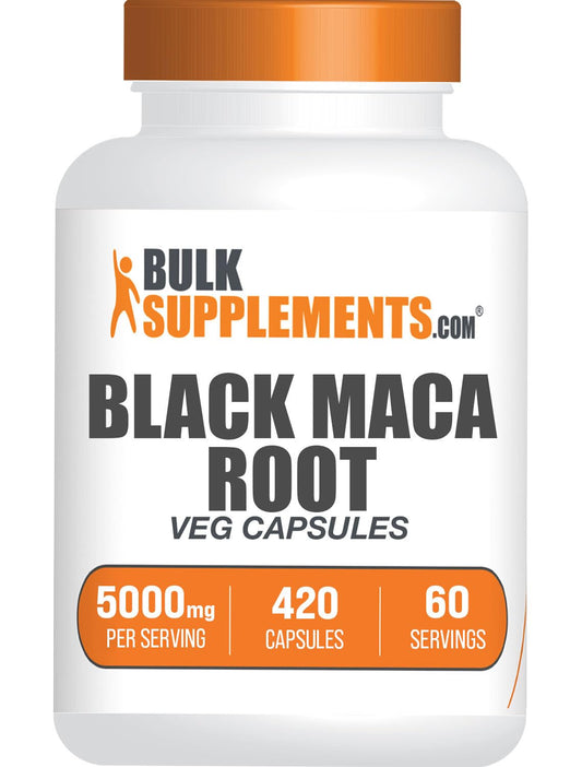 BulkSupplements.com Black Maca Root Capsules - Black Maca Supplement, Black Maca Root 5000mg, Black Maca Capsules - Gluten Free, 7 Capsules per Serving 420 Veg Capsules (Pack of 1) - Medaid International
