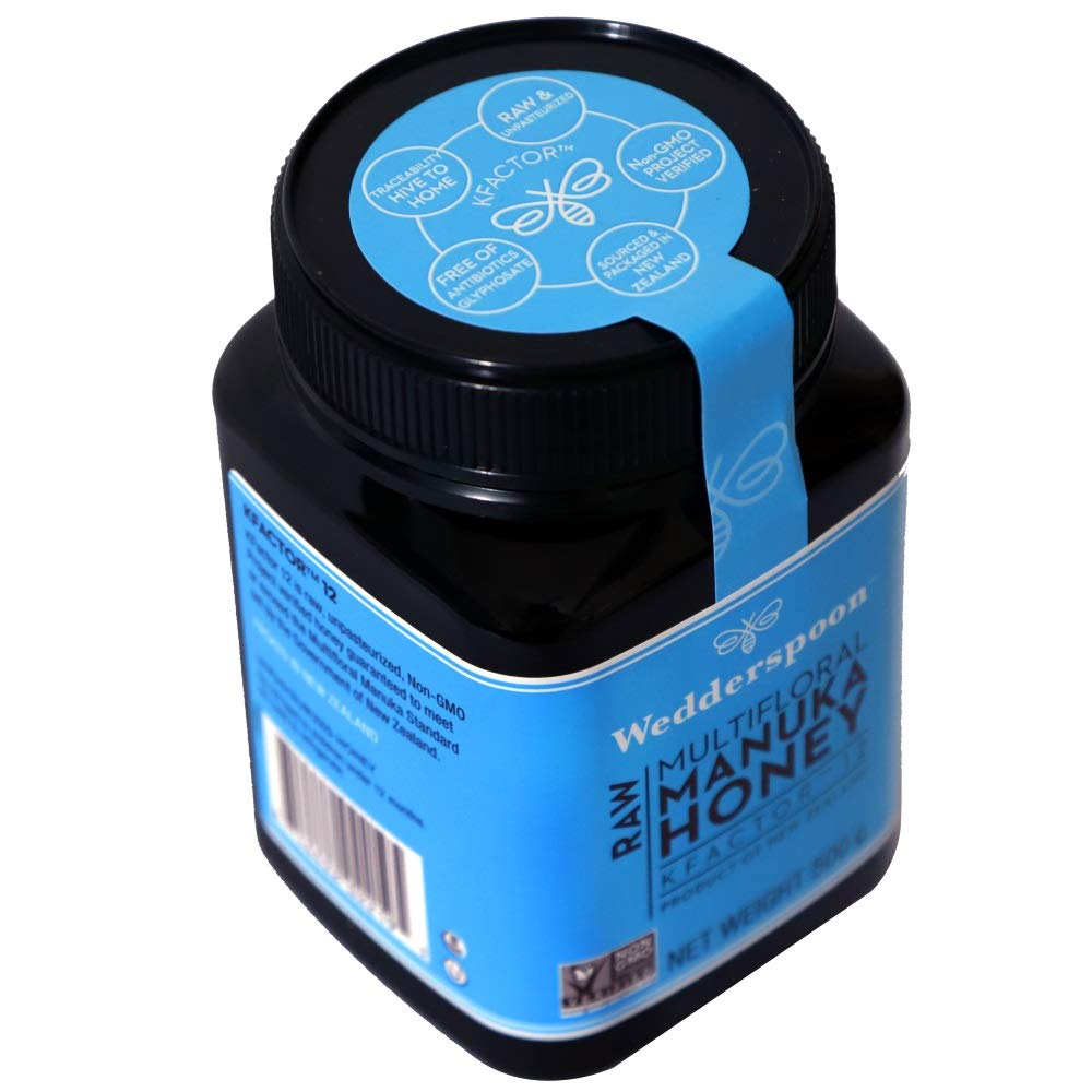 Wedderspoon Raw Premium Manuka Honey, KFactor 12, 17.6 Oz (500g), Unpasteurized, Genuine New Zealand Honey, Non-GMO Superfood, Traceable from Our Hives to Your Home - Medaid International