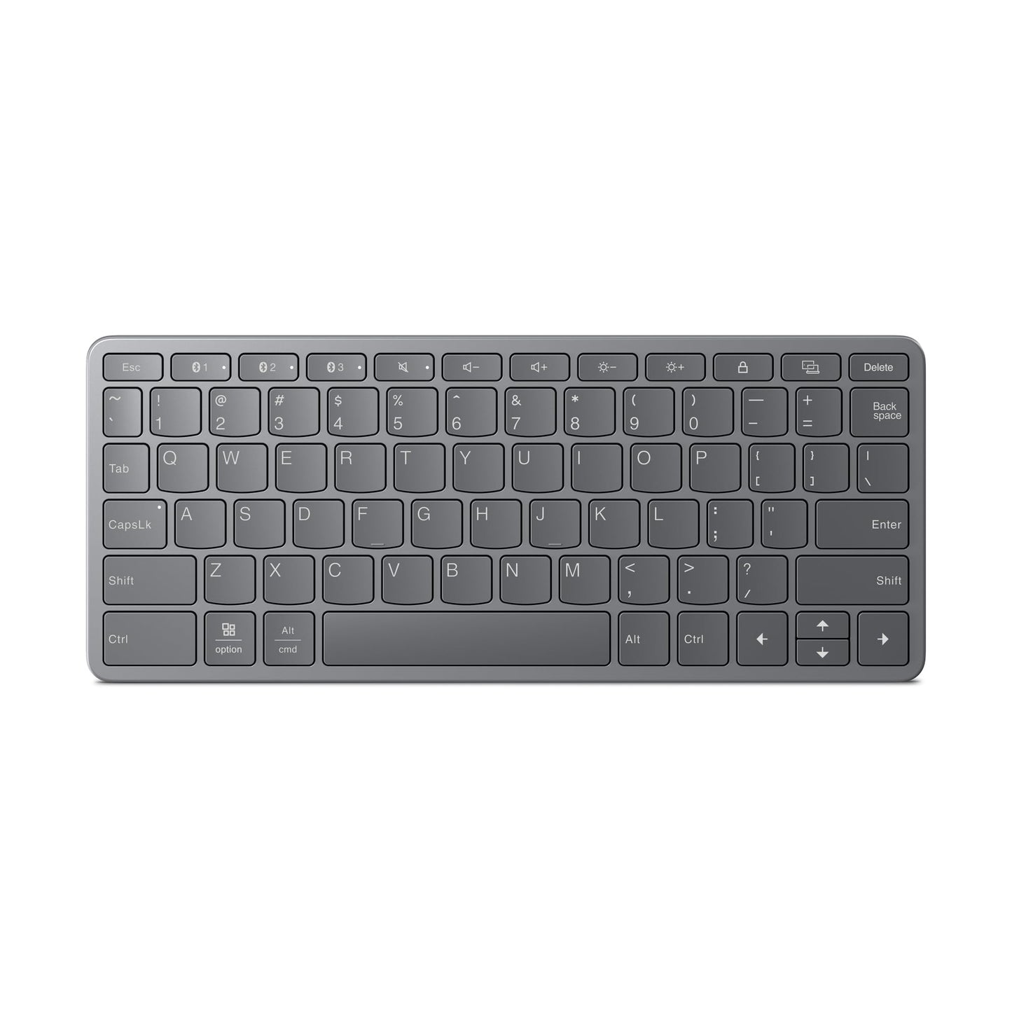 Lenovo Multi-Device Wireless Bluetooth Keyboard, Connect Up to 3 Devices Simultaneously, Compatible with iOS, Android, Windows, Slim Profile, Rechargeable, 60-Hour Battery Life, Iron Grey - Medaid International