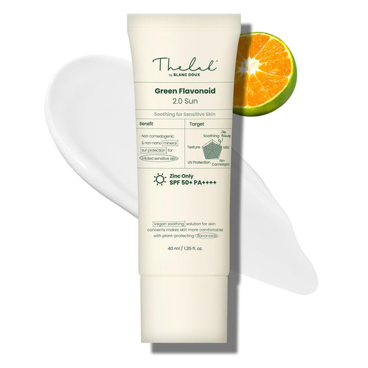 The Lab Mineral 100% Zinc SPF 50 Sunscreen Face & Body Hydrating Moisturizing Reef Friendly Korean Beauty - Green Flavonoid 2.0 Sun By Blanc Doux - Medaid International