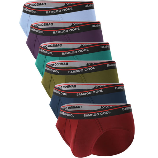 BAMBOO COOL Mens Breathable Soft Underwear Open-fly Classic Briefs, Tag-free, 6 Pack - Medaid International