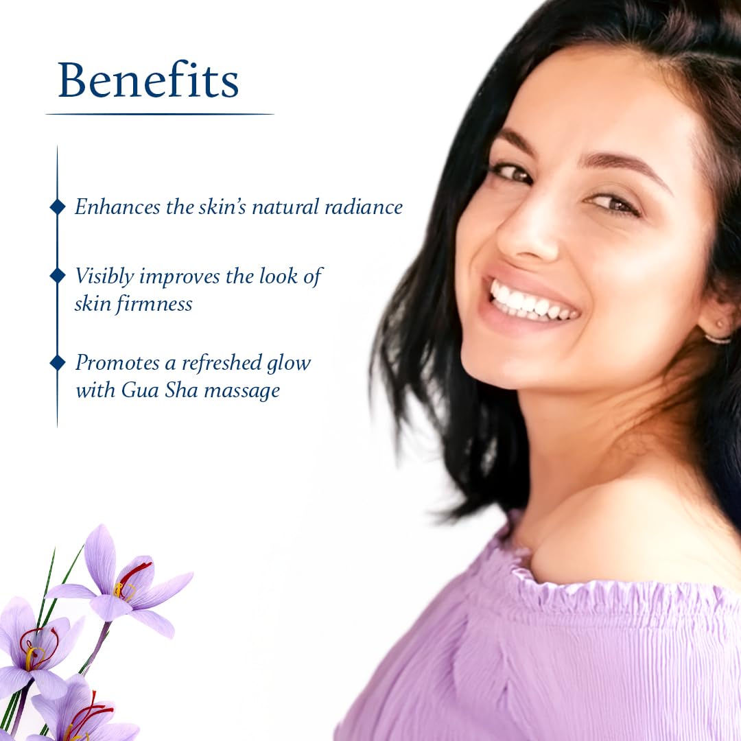 Blue Nectar Kumkumadi Oil with Gua Sha | Ayurvedic Face Oil for Glowing Skin | Natural Face Serum for Women & Men with Gua Sha Stone (26 Herbs, 1 Fl Oz) - Medaid International