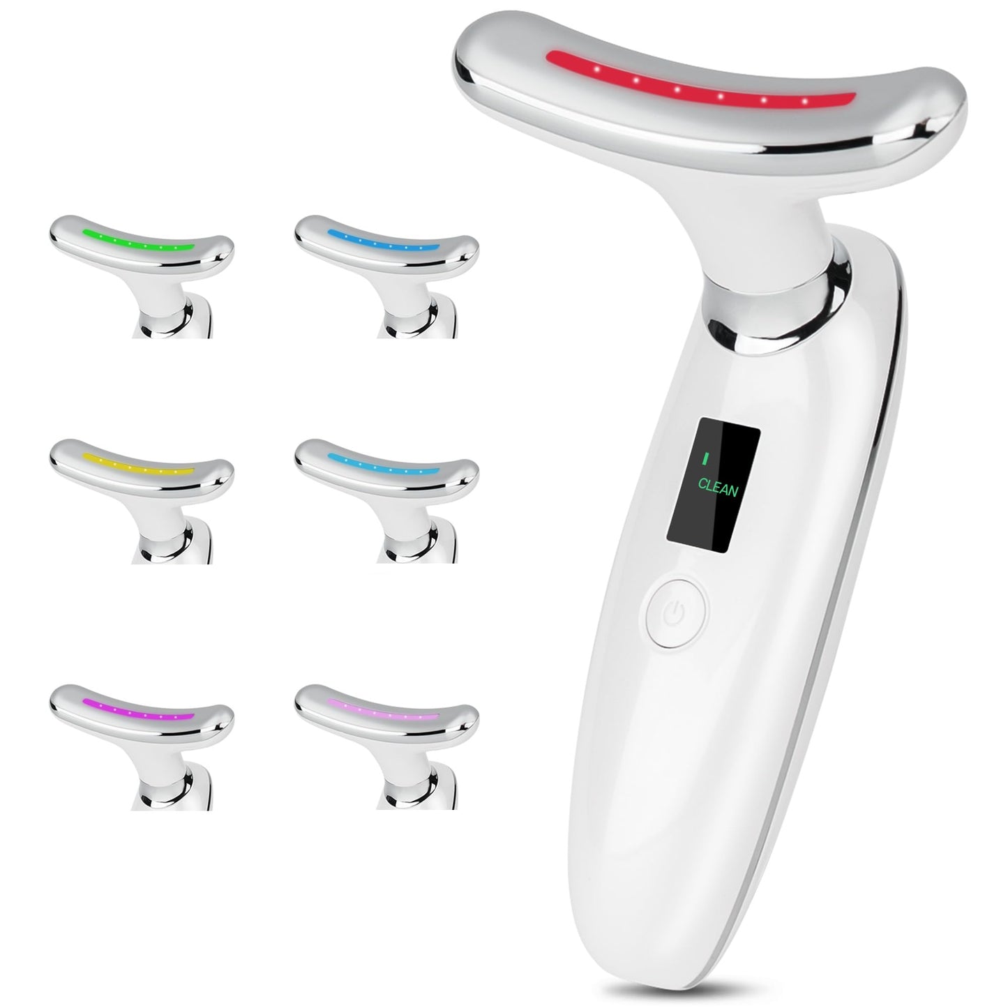 VRAIKO Lilac 7-in-1 Beauty Massager for Face and Neck - Jawline Lifting & Firming - Face Lymphatic Drainage Massager for Anti Aging Wrinkle, Forehead Lines, and Dark Circles, White - Medaid International