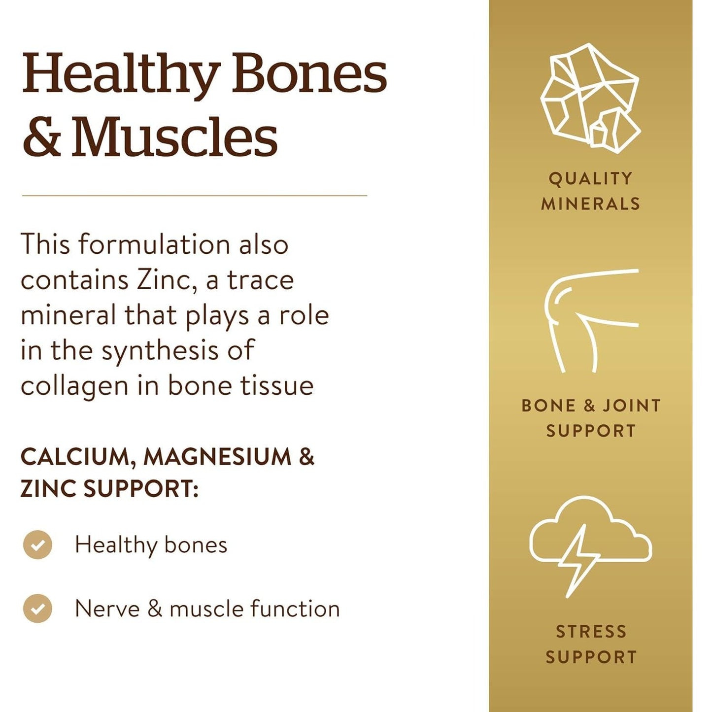 Solgar Calcium Magnesium Plus Zinc, 250 Tablets - Promotes Healthy Bones and Teeth - Supports Nerve & Muscle Function - Non GMO, Vegan, Gluten Free, Dairy Free, Kosher, Halal - 83 Servings - Medaid International