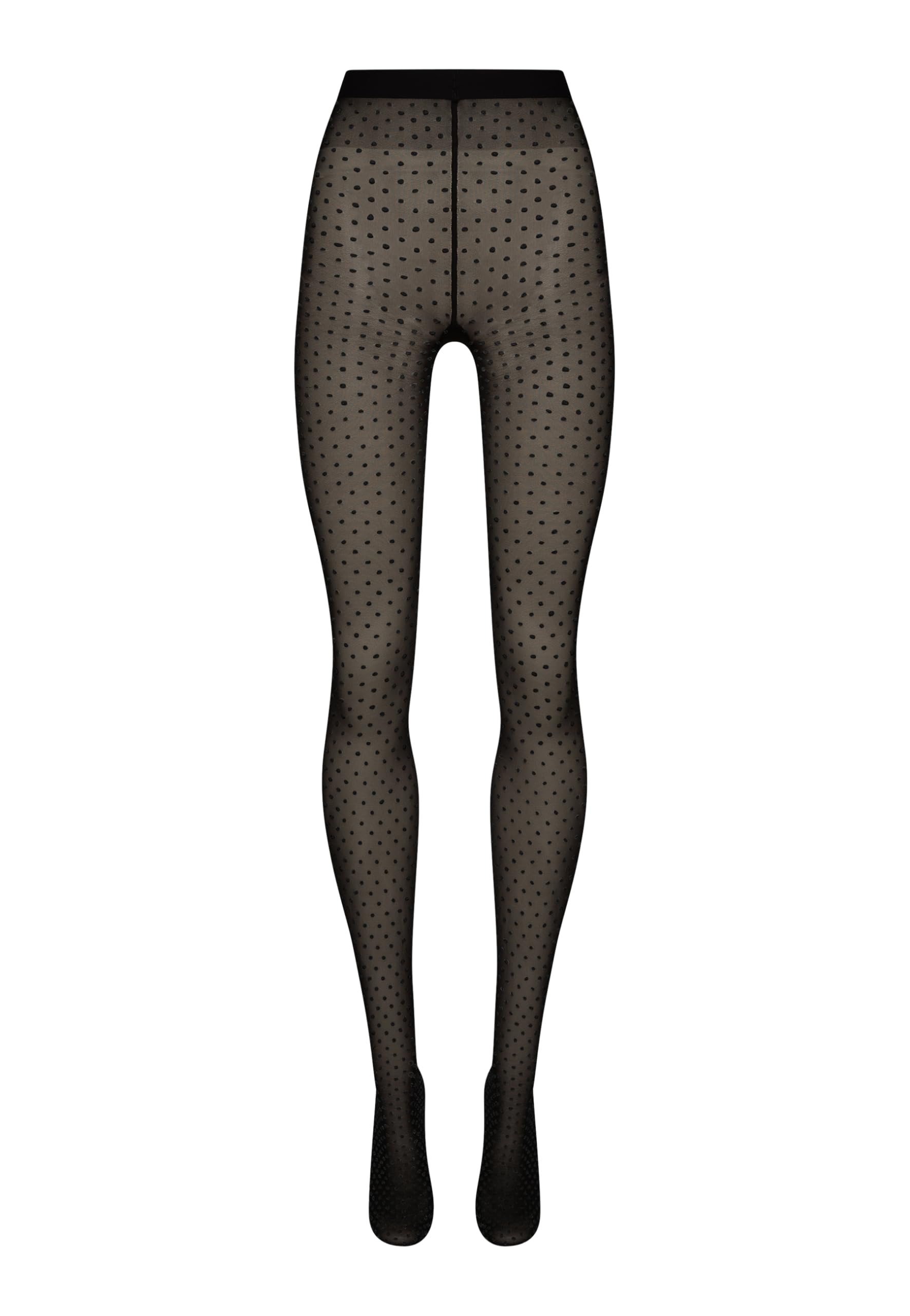 Wolford Satin Touch Dots Tights for Women 20 Denier Sheer Hosiery Pantyhose Elegant 3D Dot Design Shiny Finish Soft Waistband Black - Medaid International