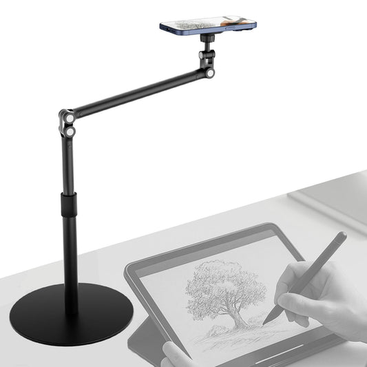 Magnetic Overhead Phone Stand for Desk - 360° Swivel & Tilt with MagSafe Compatible Holder, Cell Phone Stand Magnet Quick Mount for Recording, Cooking, Painting, Zoom Meetings, TikTok Live & Gaming - Medaid International