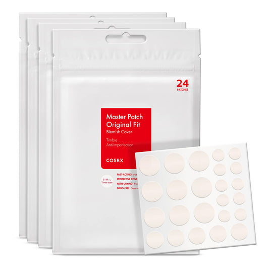 COSRX Acne Pimple Patch (96) Absorbing Hydrocolloid Original 3 Size Patches for Blemishes and Zits Cover, Spot Stickers for Face and Body, Not Tested on Animals - Medaid International