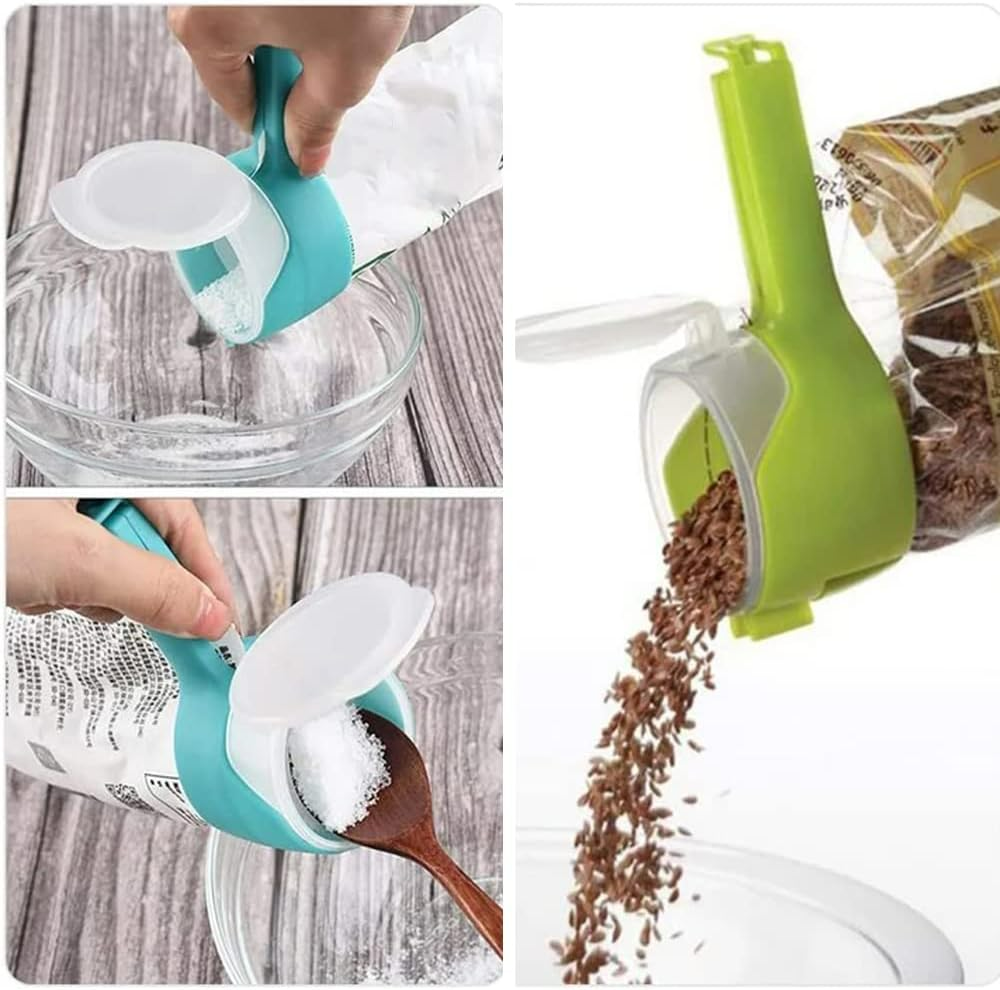 Storage Sealing Clips with Pour Spouts, Plastic Cap Sealer Clips, Bag Clips for Food - Medaid International