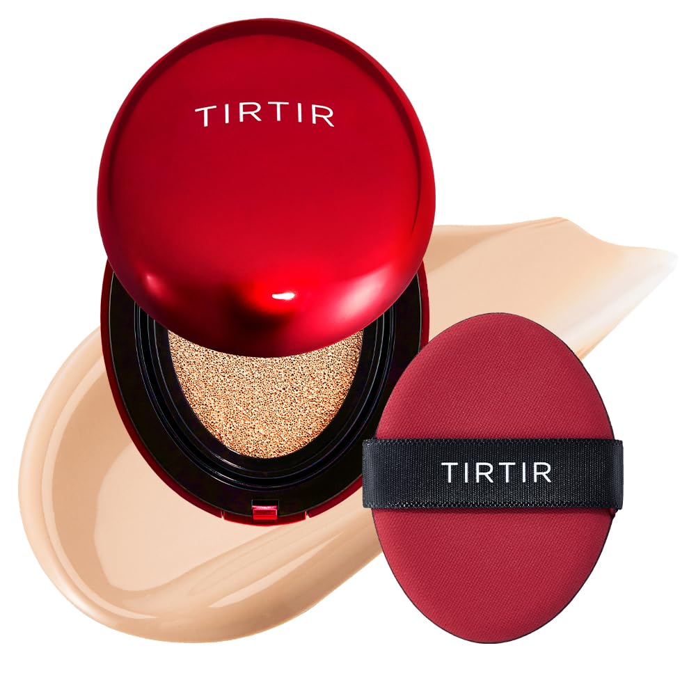 TIRTIR Mask Fit Red Cushion Foundation | Japan's No.1 Choice for Glass skin, Long-Lasting, Lightweight, Buildable Coverage, Semi-Matte (23N Sand, 0.63 Fl Oz (Pack of 1)) - Medaid