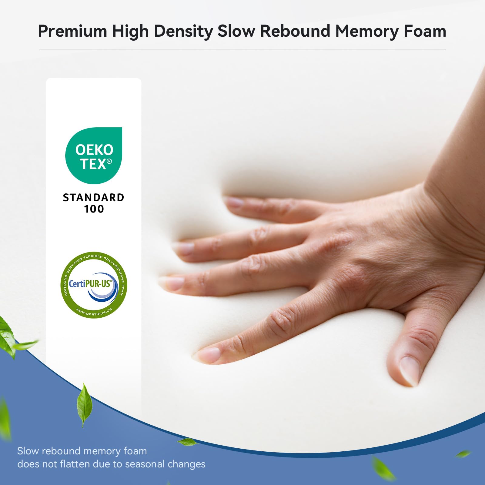 Zmarthumb Cervical Pillow for Neck and Shoulder Support, Memory Foam Ergonomic Contour Orthopedic Bed Pillows with Adjustable Height & Breathable Pillowcase for Side, Back, Stomach Sleepers(Blue) - Medaid International