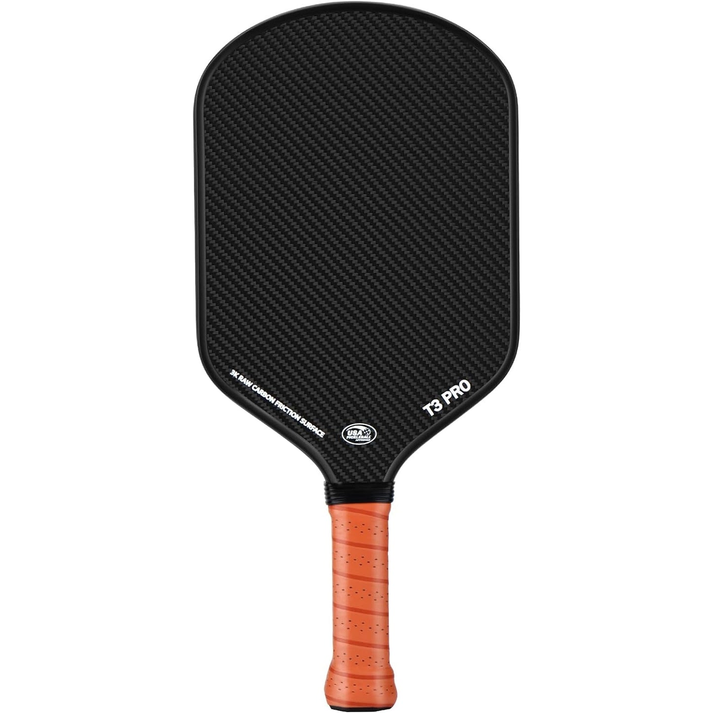 Pickleball Paddle - 3K Raw Carbon Fiber Surface (CFS) + Carbon Abrasion Surface (CAS) with High Grit & Spin, Sure-Grip Elongated Handle, Pickle Ball Paddle with 16mm Polypropylene Honeycomb Core - Medaid