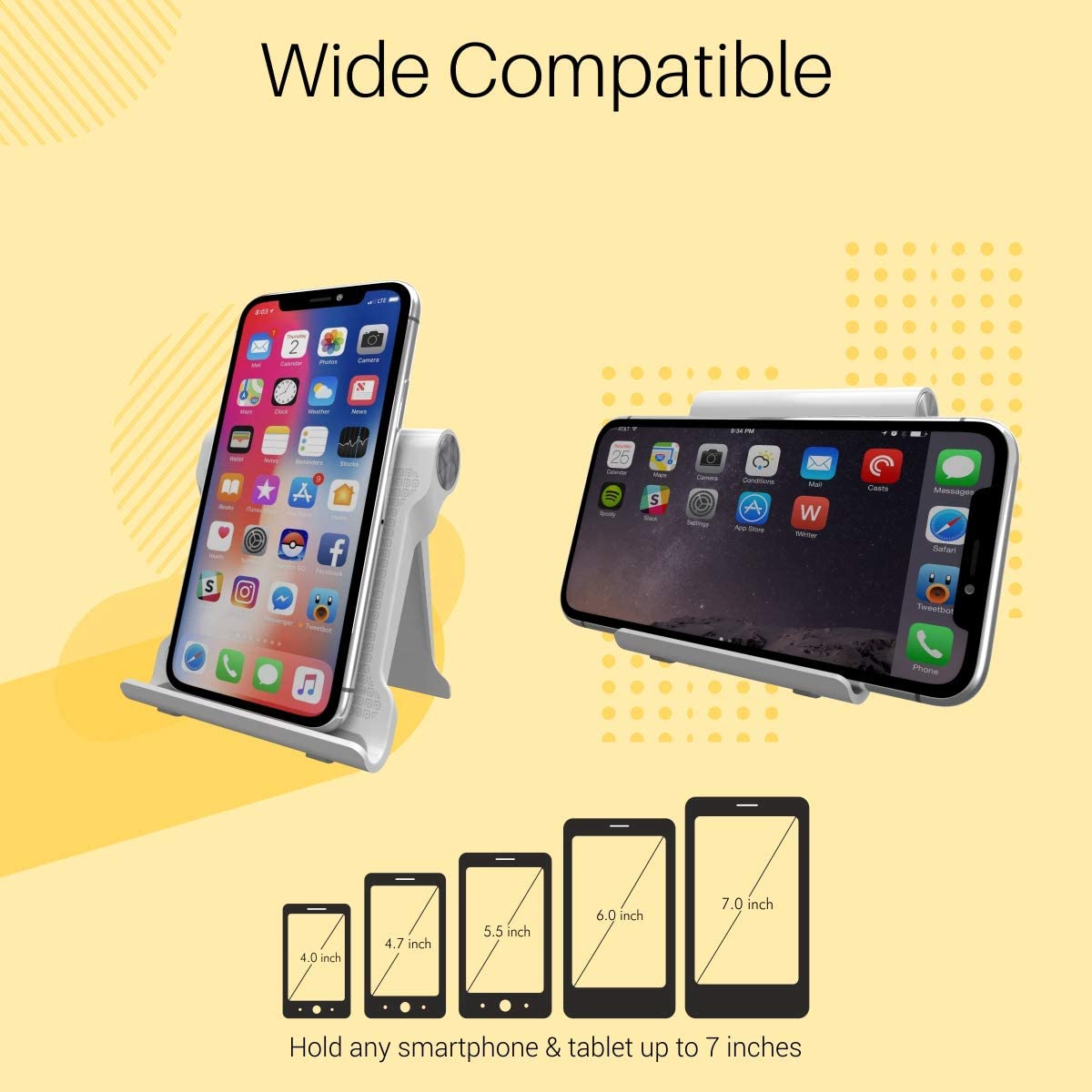 Portronics Modesk 200 Universal Mobile Phone Stand for Desktop Table for All Device Size Upto 7 Inch - Medaid International