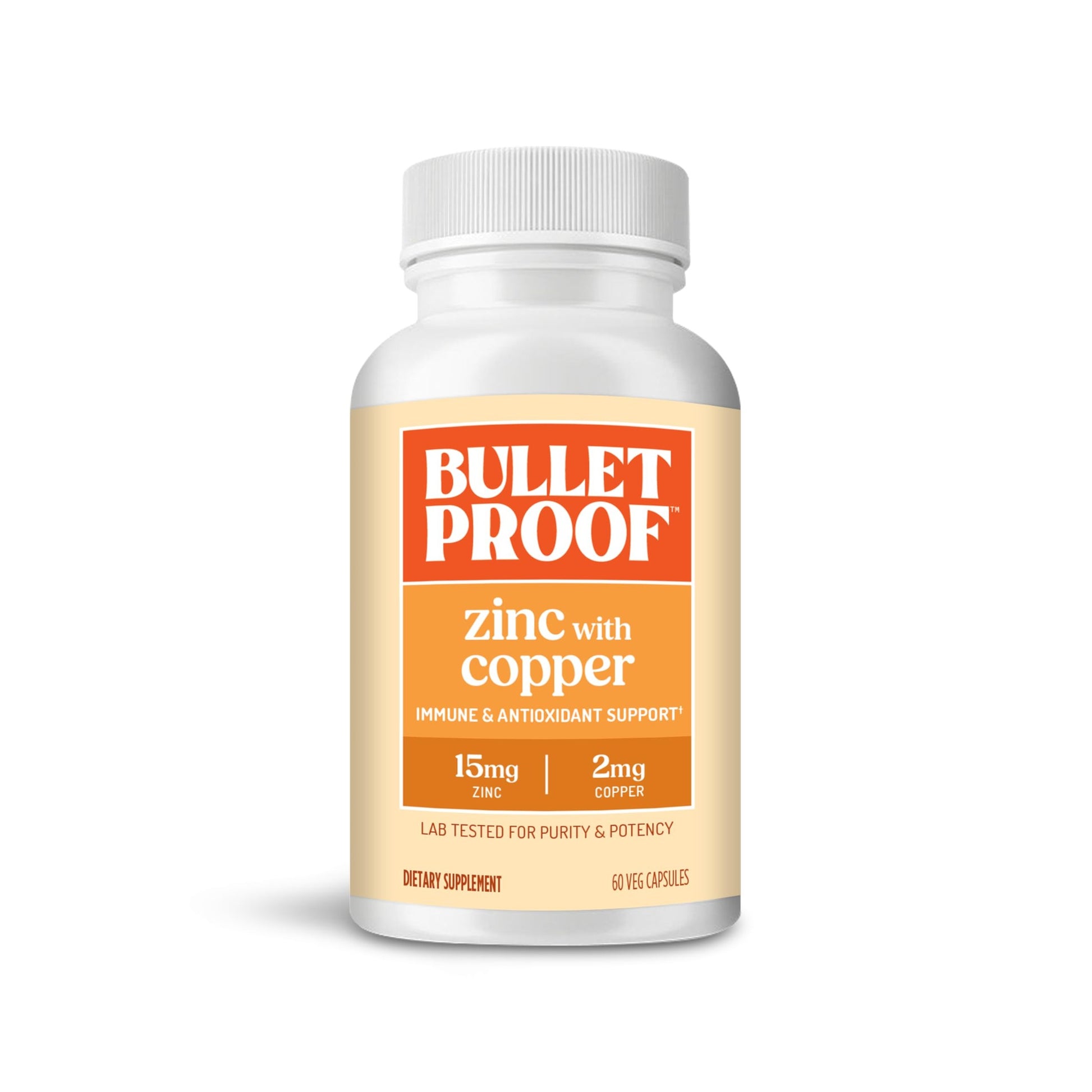 Bulletproof Zinc with Copper Capsules, 60 Count, Minerals and Antioxidant Supplement for Immunity and Mood - Medaid International