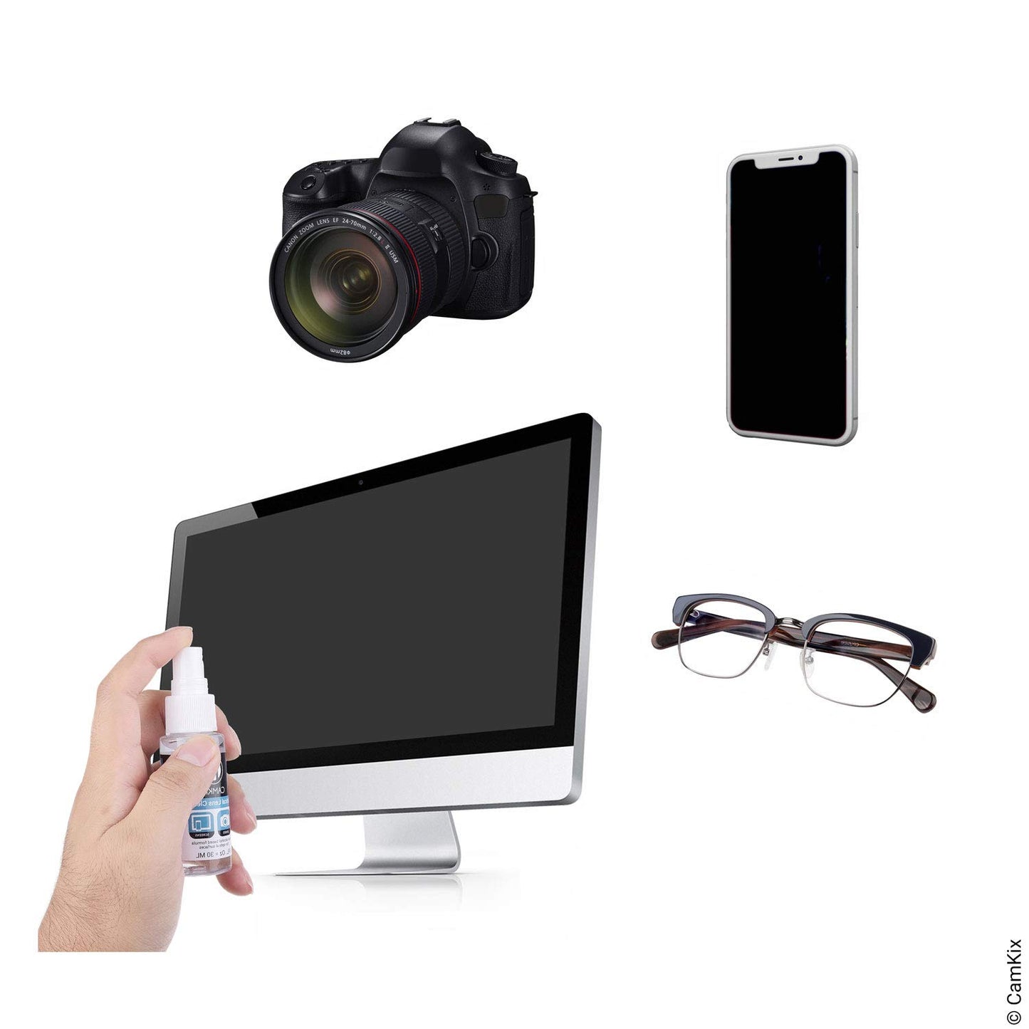 Cleaning Kit for Eyeglasses/Sunglasses - Lens Cleaning Tool with 2 Sets of Spare Pads, Lens Cleaning Spray Bottle, 3 Microfiber Cloths - Quick and Easy to Use - Immaculate Results - Medaid International