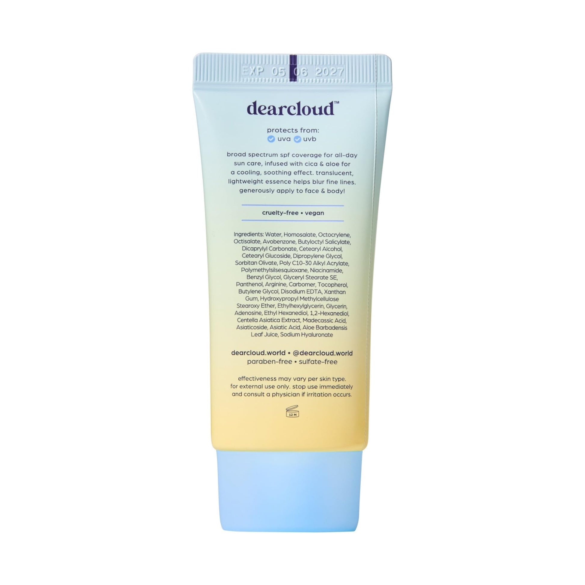 dearcloud Tone Blur Essence Sunscreen SPF 50+ PA++++ – Korean Sunscreen for Face, Primer with Vegan Ingredients (1.69 fl oz) - Medaid International