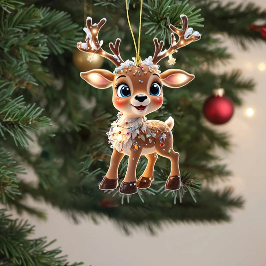 1PC Festive Reindeer Ornament Decoration, Great for Multiple Occasions Like Christmas Tree Decor, Mixed Color - Medaid International