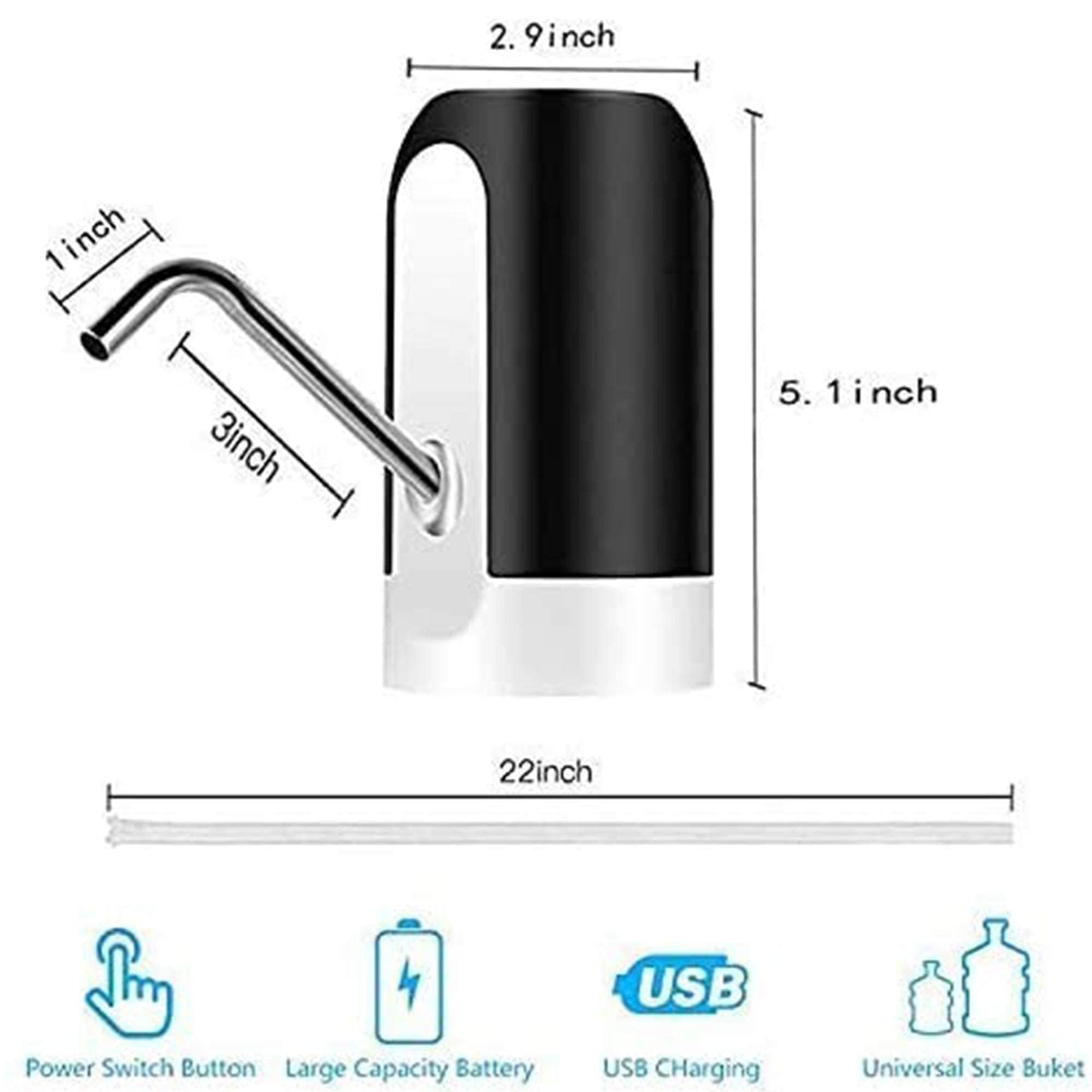 Water Jug Pump, Portable Water Dispenser for 5 Gallon Jug, Electric Drinking Water Pump for 5 Gallon Bottles - Medaid International