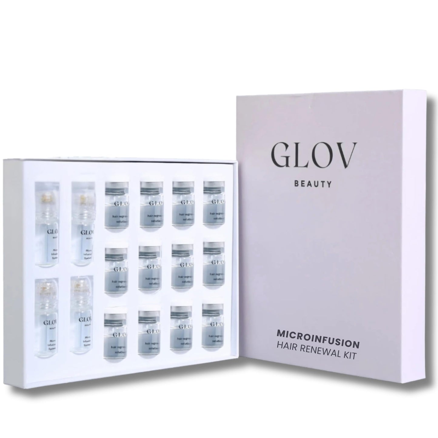Glov Beauty Micro Infusion Hair Renewal Kit – 0.25mm Gold Derma Stamp with Hyaluronic Acid, Peptide & Botanical Serum Ampoules | Hydrating Scalp Treatment for Fuller, Thicker-Looking, Healthier Hair - Medaid International