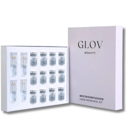Glov Beauty Micro Infusion Hair Renewal Kit – 0.25mm Gold Derma Stamp with Hyaluronic Acid, Peptide & Botanical Serum Ampoules | Hydrating Scalp Treatment for Fuller, Thicker-Looking, Healthier Hair - Medaid International