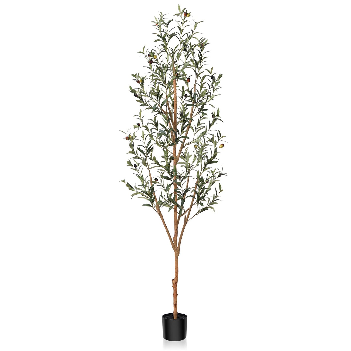 Kazeila Artificial Olive Tree 6FT Tall Faux Silk Plant for Home Office Decor Indoor Fake Potted Tree with Wood Branches and Fruits - Medaid International