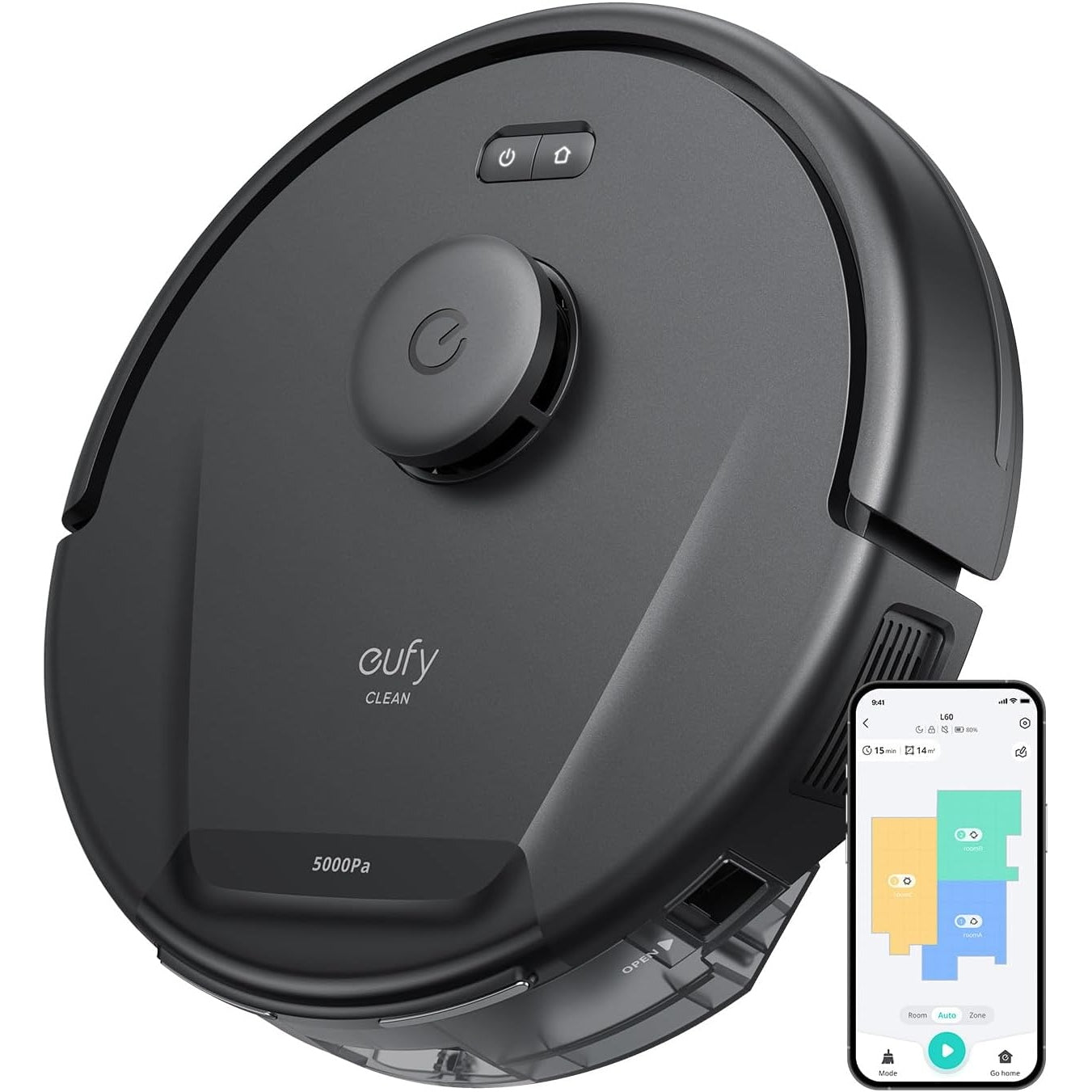 eufy L60 Robot Vacuum with Self Empty Station, Hair Detangling Technology, Up to 60 Days Hands Free Cleaning, 5,000 Pa Suction, Remove Hair, Dust - Medaid International