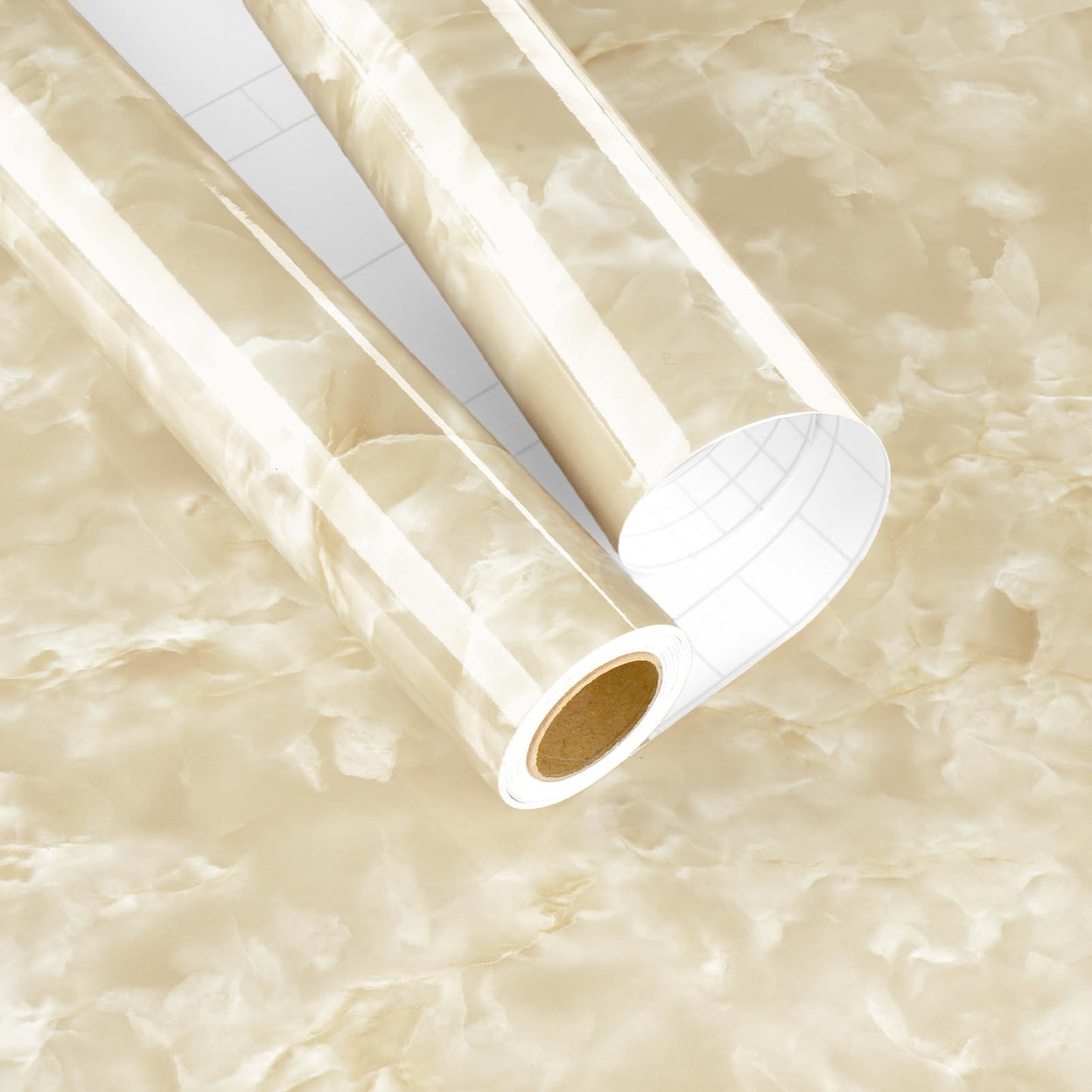 EPPKILY Beige Marble Contact Paper for Countertops Beige Marble Peel and Stick Wallpaper Removable Waterproof Countertop Contact Paper for Cabinets Kitchen Vinyl Wrap Counter Top Covers 15.7"×78.7" - Medaid International