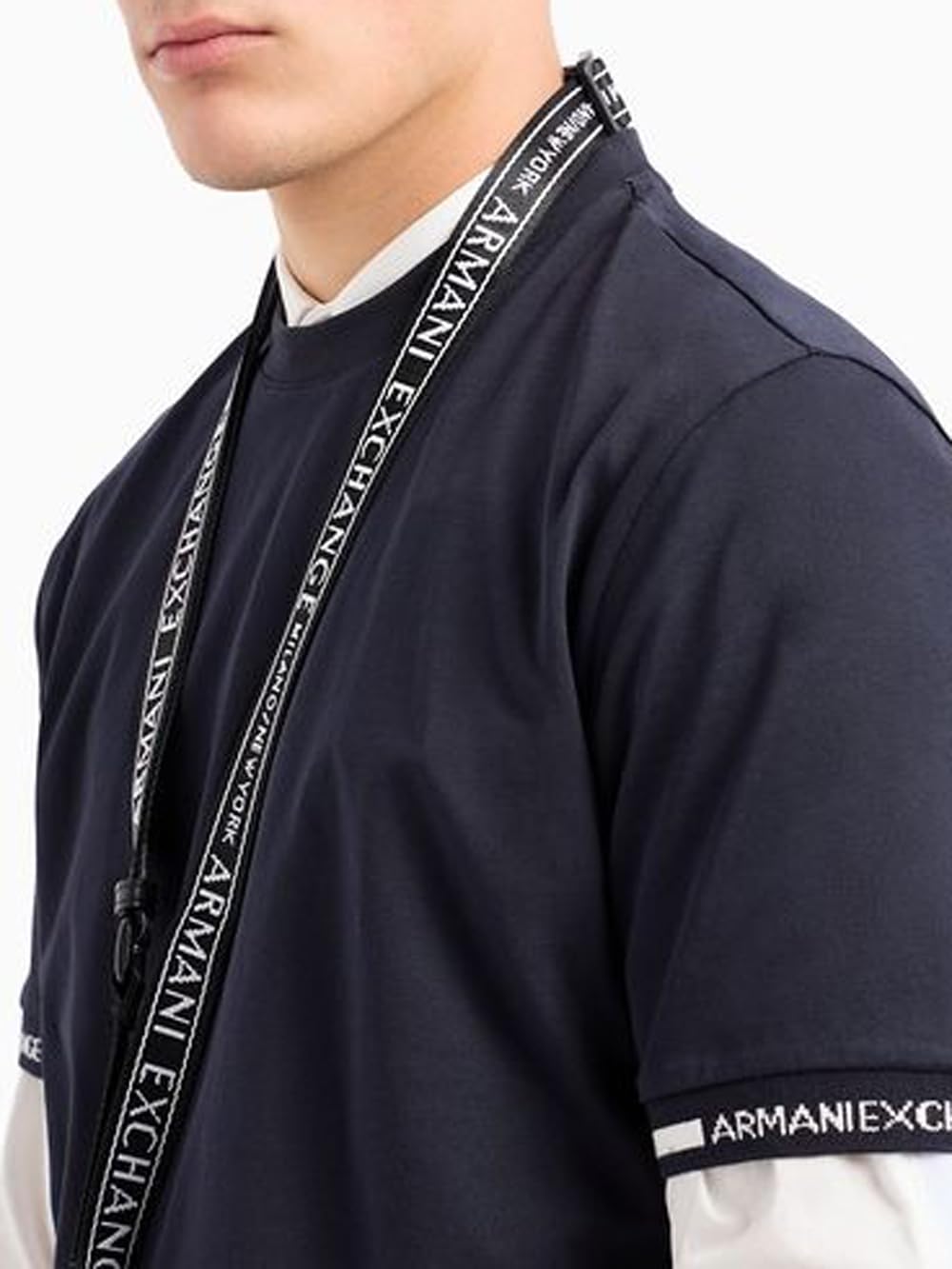 Armani Exchange Men's Logo Brand Short Sleeve T-Shirt,DEEP Navy,XS - Medaid International