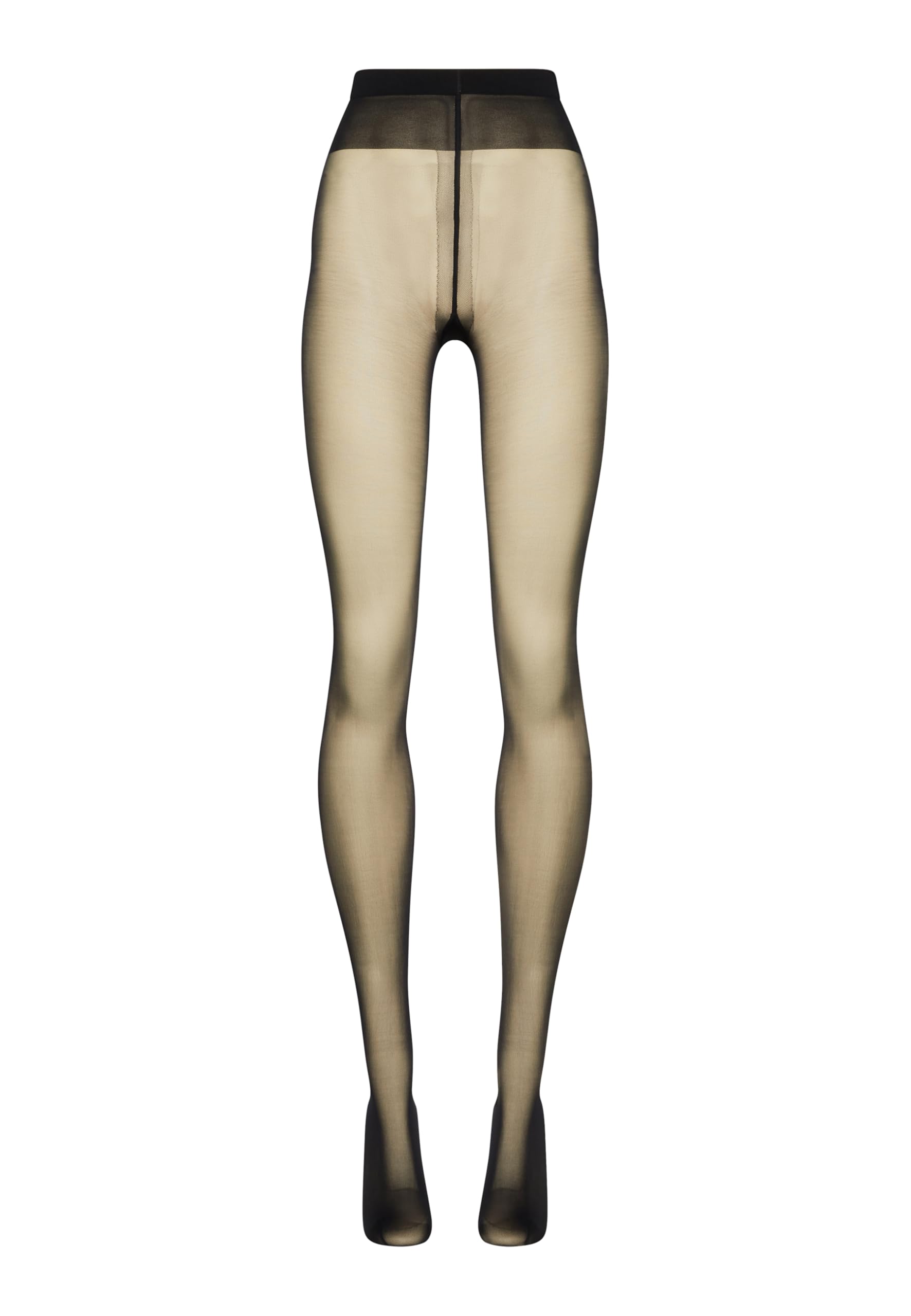 Wolford Individual 10 Tights For Women Sheer Shaping Pantyhose Reinforced Panty Shadow Toe Soft Waistband for All-Day Comfort Black Black Large - Medaid International