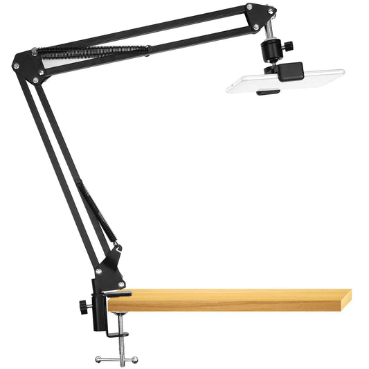 Overhead Video Stand Phone Holder Articulating Arm Phone Mount Table Top ChromLives Scissor Boom Arm Articulating Phone Stand Tablet Phone Holder for Streaming Phone Baking Crafting - Medaid International
