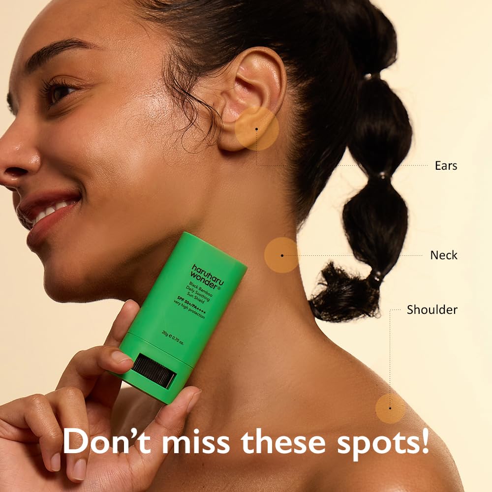 Haruharu Wonder Black Bamboo Daily Soothing Sun Shield 20g Sunscreen Stick, 0.7 Ounce (Pack of 1) - Medaid International