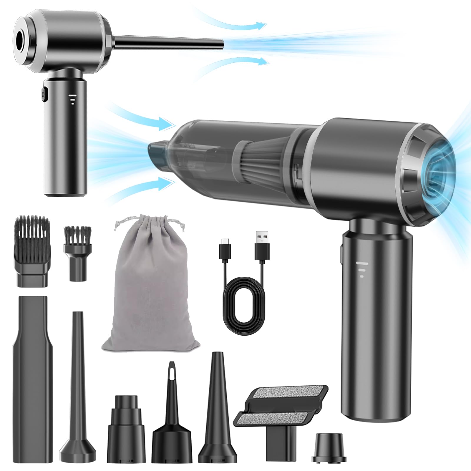 NWDEY Car Vacuum Cleaner High Power 20000Pa – Cordless Handheld Mini Vacuum & Air Duster for Car Detailing, 3-Speed Brushless Motor, 6000mAh Battery, Aspiradora para Carro, Home Office Camping - Medaid International