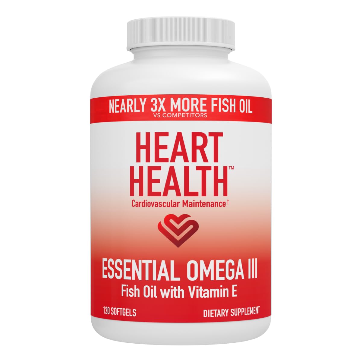 Heart Health Essential Omega III Fish Oil with Vitamin E – High EPA & DHA for Heart, Triglyceride & Blood Flow Support, Lemon Oil, Gluten-Free, Non-GMO, 60 Servings - Medaid International