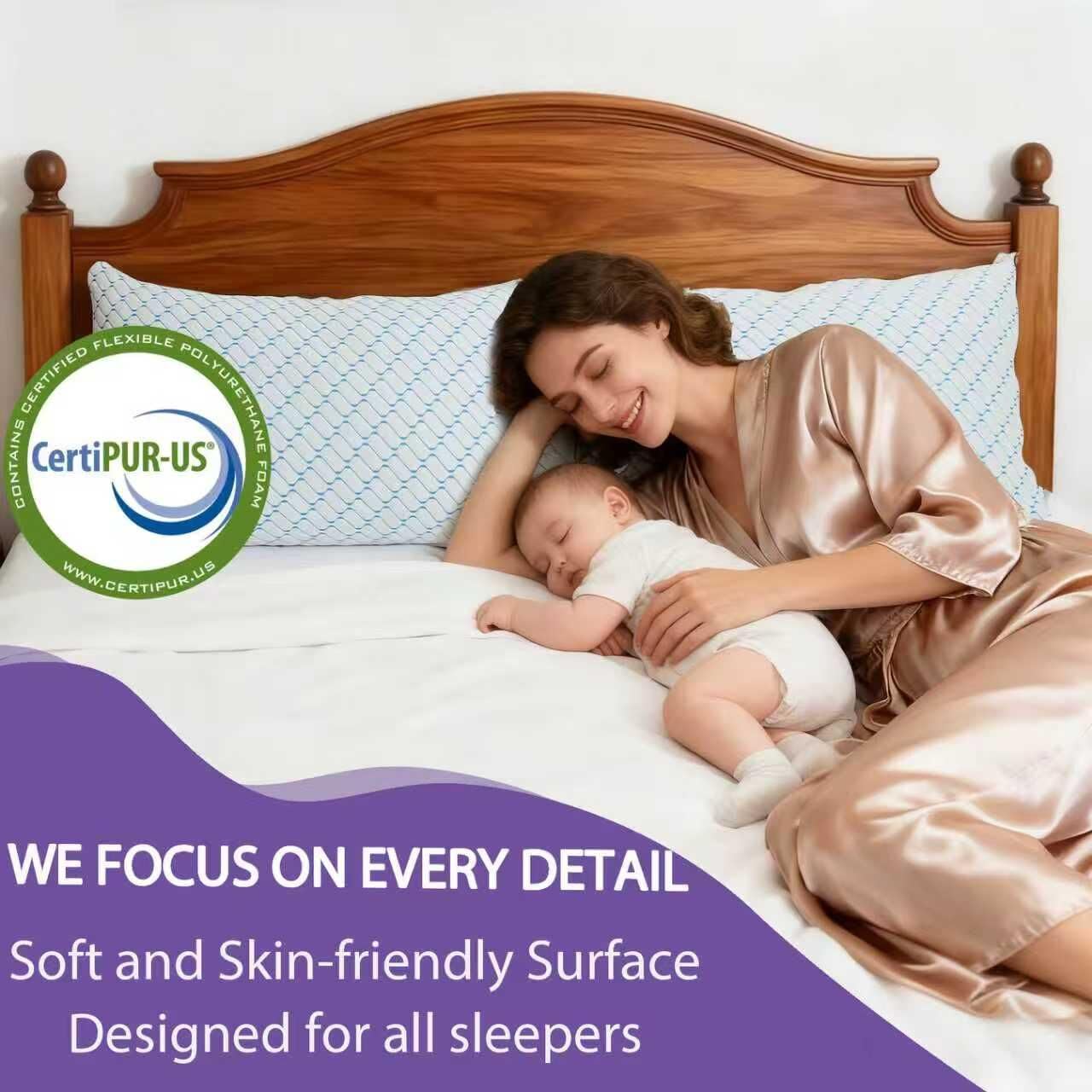 VAINOC Memory Foam Pillows Queen Size Set of 2, Adjustable Cooling Pillow for Side Back Stomach Sleepers with Washable Removable Cover - Medaid International