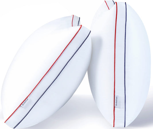 Bedufsar Bed Pillows for Sleeping, Queen Size Pillows Hotel Quality Set of 2, Firm and Supportive Gusseted Pillows for Side and Back Sleepers, Cooling Down Alternative Fluffy Soft Pillow (20x30 in) - Medaid International