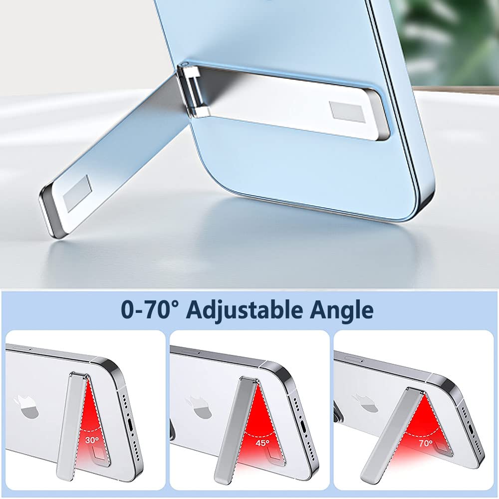 Kinizuxi Cell Phone Kickstand 2Packs, Vertical and Horizontal Aluminum Phone Stand for Desk,Adjustable Phone Holder Stand for Desk Compatible with iPhone,Samsung, iPad, Tablets and More-Silver - Medaid International