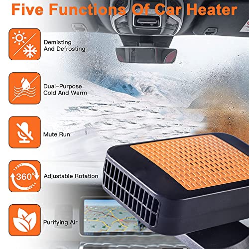 Comblu - 12V Portable Car Heater Fan, Anti-Fog Defroster, 2-in-1 Heating/Cooling
