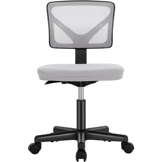 Sweetcrispy Office Desk Chair, Ergonomic Low-Back Mesh Rolling Work Swivel Chairs with Wheels, Armless Comfortable Seat Lumbar Support for Home, Bedroom, Study, Student, Adults,Classic Grey - Medaid International
