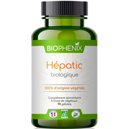 Biophénix Hépatic biologique 90 gélules - Complément alimentaire BIO 100% naturel à base de végétaux - Favorise les fonctions du foie - Medaid International