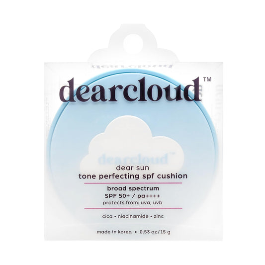 dearcloud Dear Sun Perfecting SPF Cushion – Color Adapting Sunscreen, Korean Sunscreen SPF 50+ (.53 oz) - Medaid International