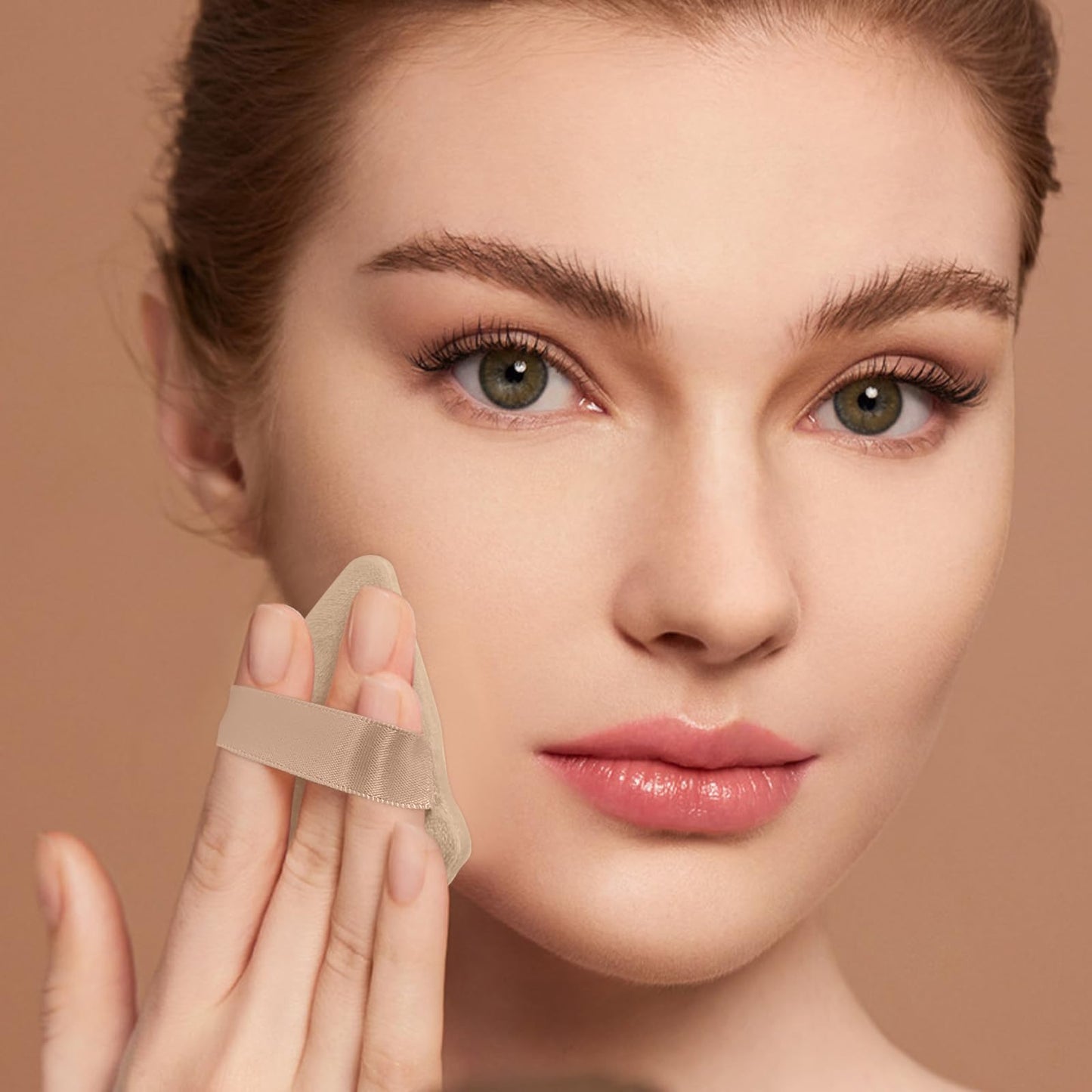 6 Pcs Powder Puff Face Soft Triangle Makeup Puff Velour Makeup Sponge Beauty Blender for Loose Powder - Skin color - Medaid International