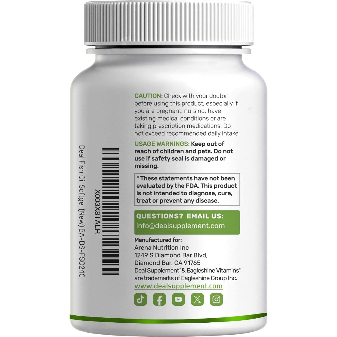 DEAL SUPPLEMENT Omega 3 Fish Oil Supplements, 3,000mg Per Serving, 240 Softgels – EPA 1,200mg + DHA 900mg – Burpless Pills, Lemon Flavored, Wild Caught – Brain & Heart Support – Mercury Free, Non-GMO - Medaid International