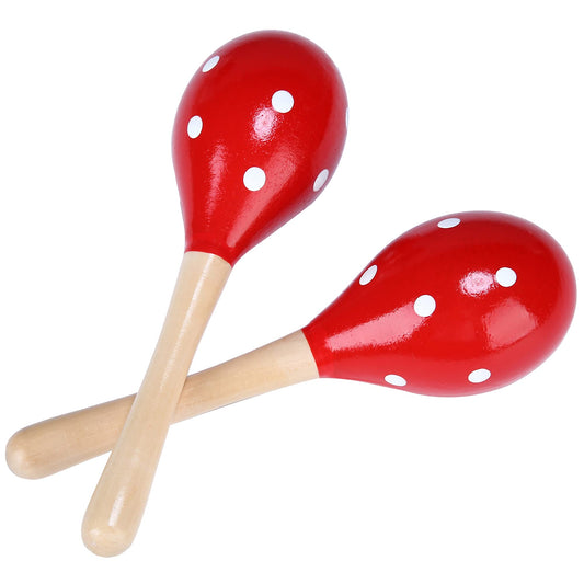 Maracas, Wooden Rumba Shaker Rattle Hand Percussion Musical Instrument for Adults Kids, Set of 2 - Medaid International