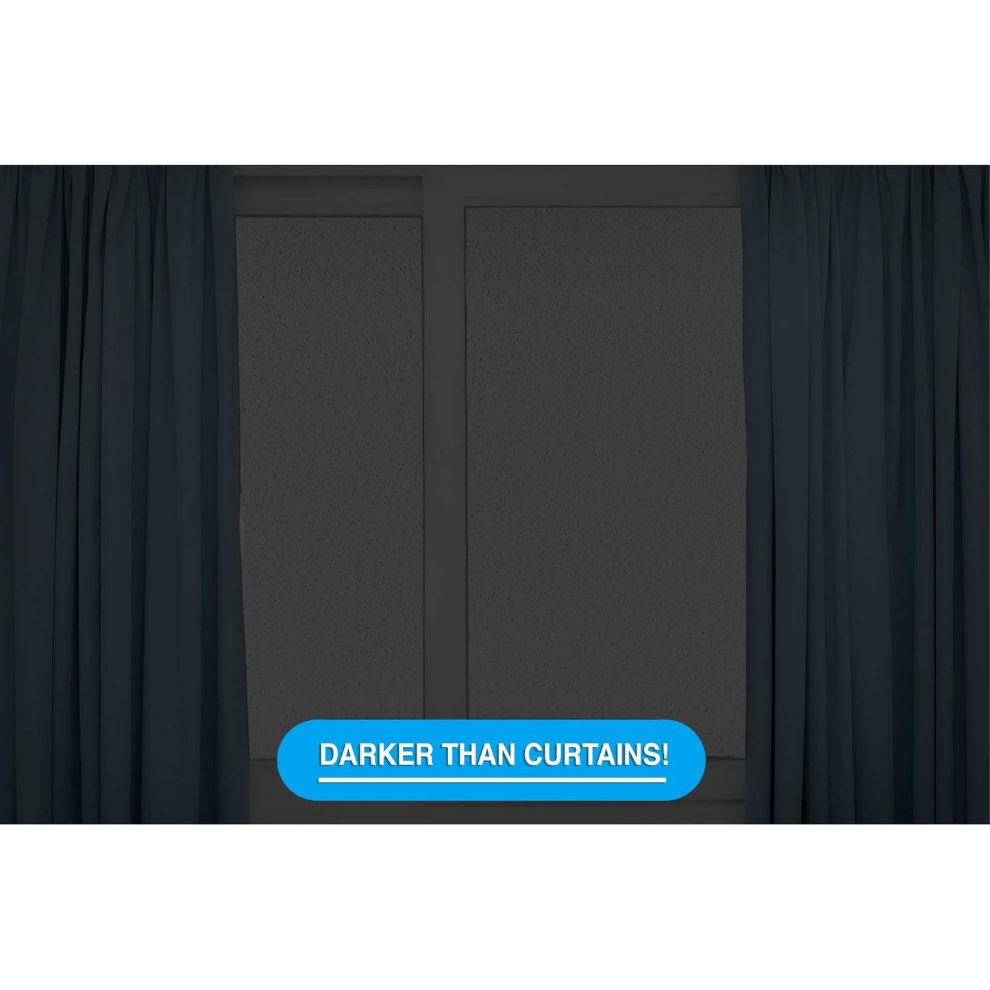 Total Blackout Window Film: 100% Light Blocking Film with White Sides - Heat Resistant, Room Darkening, Static Cling Film for Privacy & Day Sleep - No Residue, Stops UV, Easy Removal (36 x 144 in.) - Medaid International